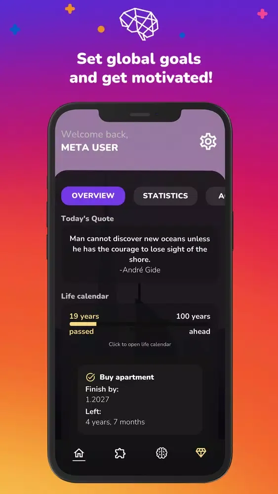 Tangkapan skrin META Brain: Mind Train