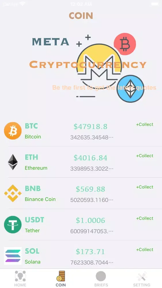Tangkapan skrin Meta Coin World