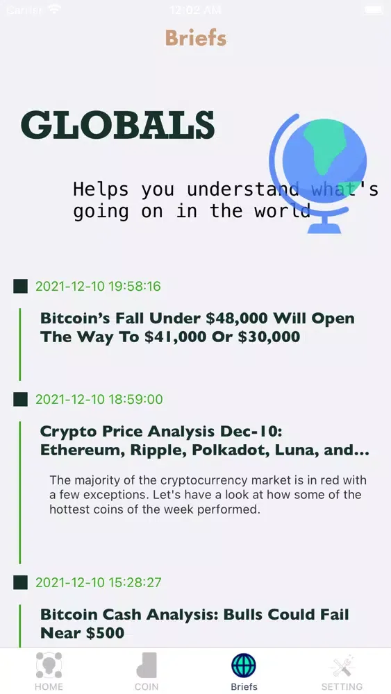 Tangkapan skrin Meta Coin World