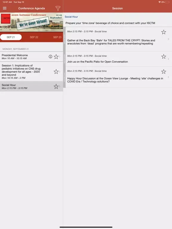 ISCTM Autumn 2020 iPad 应用截图