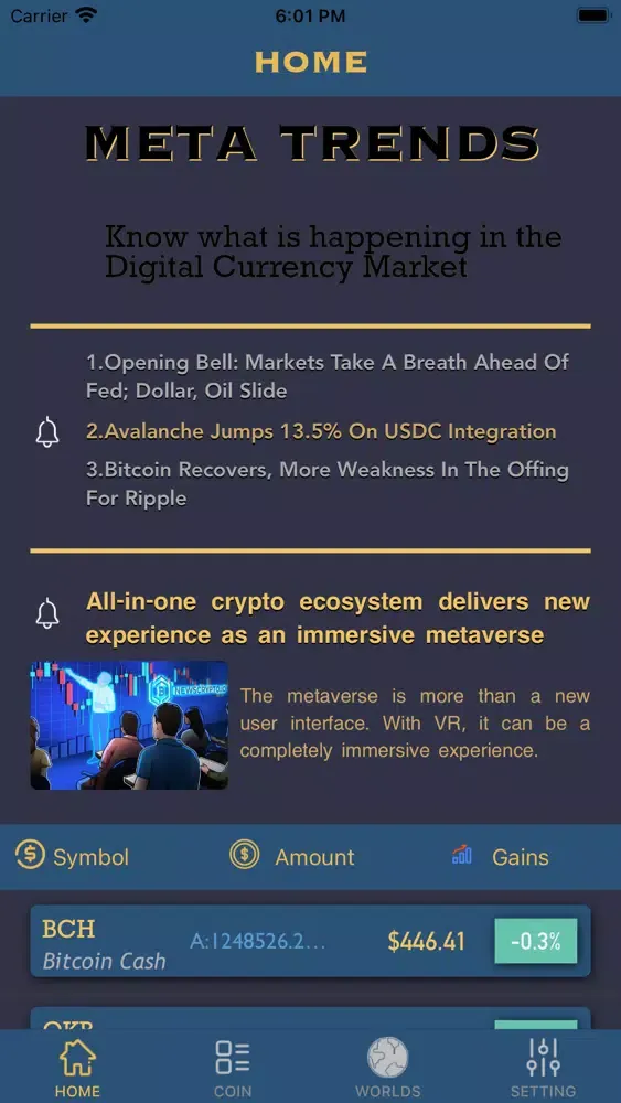 ภาพหน้าจอของ Meta Trends