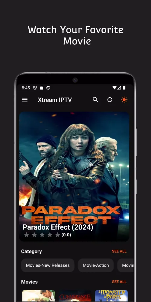 Tangkapan skrin Xtream IPTV