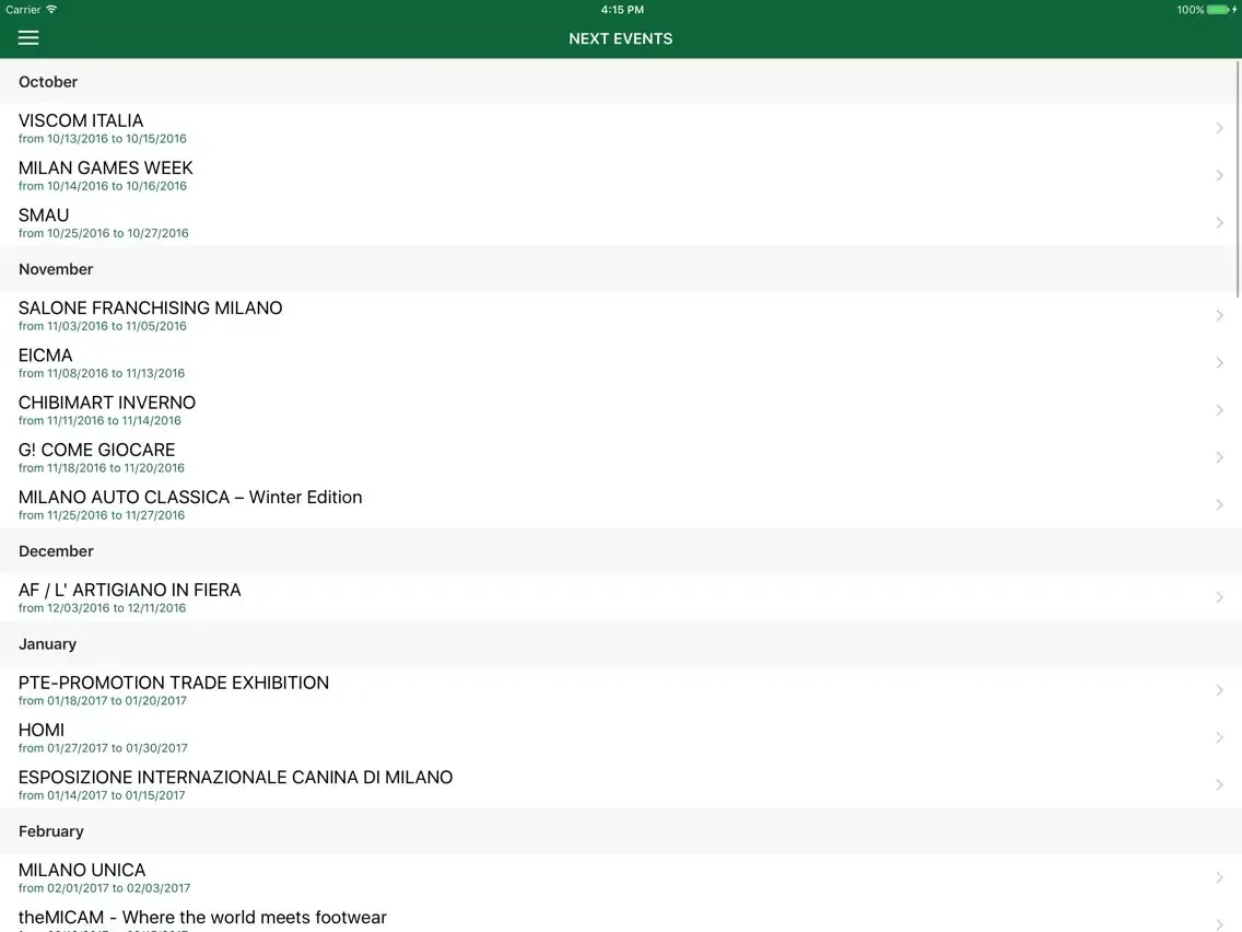 Zrzuty ekranu fieramilano iPad 