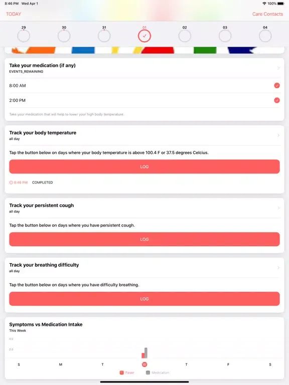 CareDrum Symptom Tracker iPad  স্ক্রিনশট