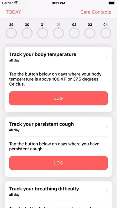CareDrum Symptom Tracker স্ক্রিনশট