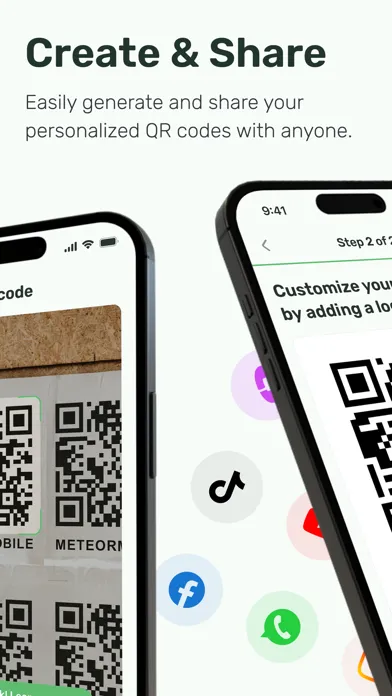Capturas de tela do Zap QR Codes. Scan & create