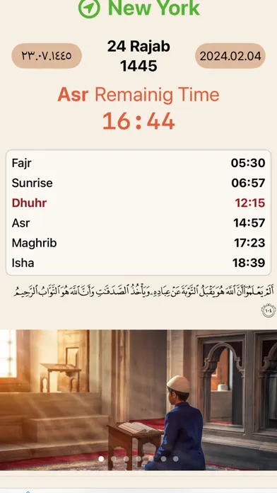 Capturas de tela do Muslim Prayer Times Pro, Qibla