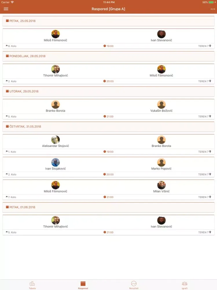 Teniske lige Srbije iPad  Screenshots