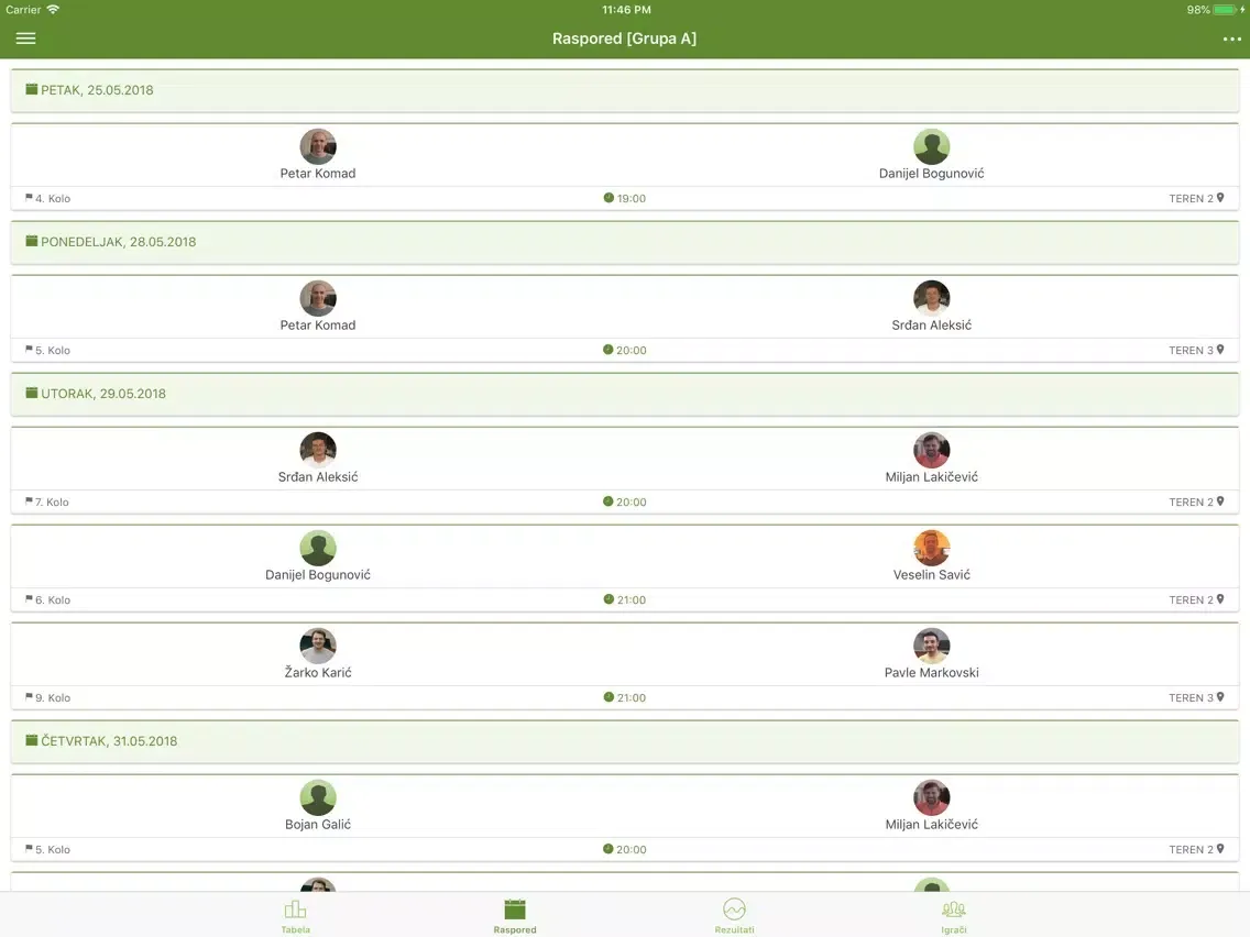 Teniske lige Srbije iPad  Screenshots