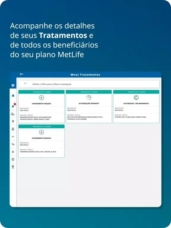 Capturas de pantalla de MetLife Dental iPad 
