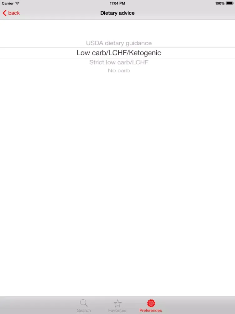 Diet Signal - LCHF/ketogenic/low carb food guide iPad  Screenshots