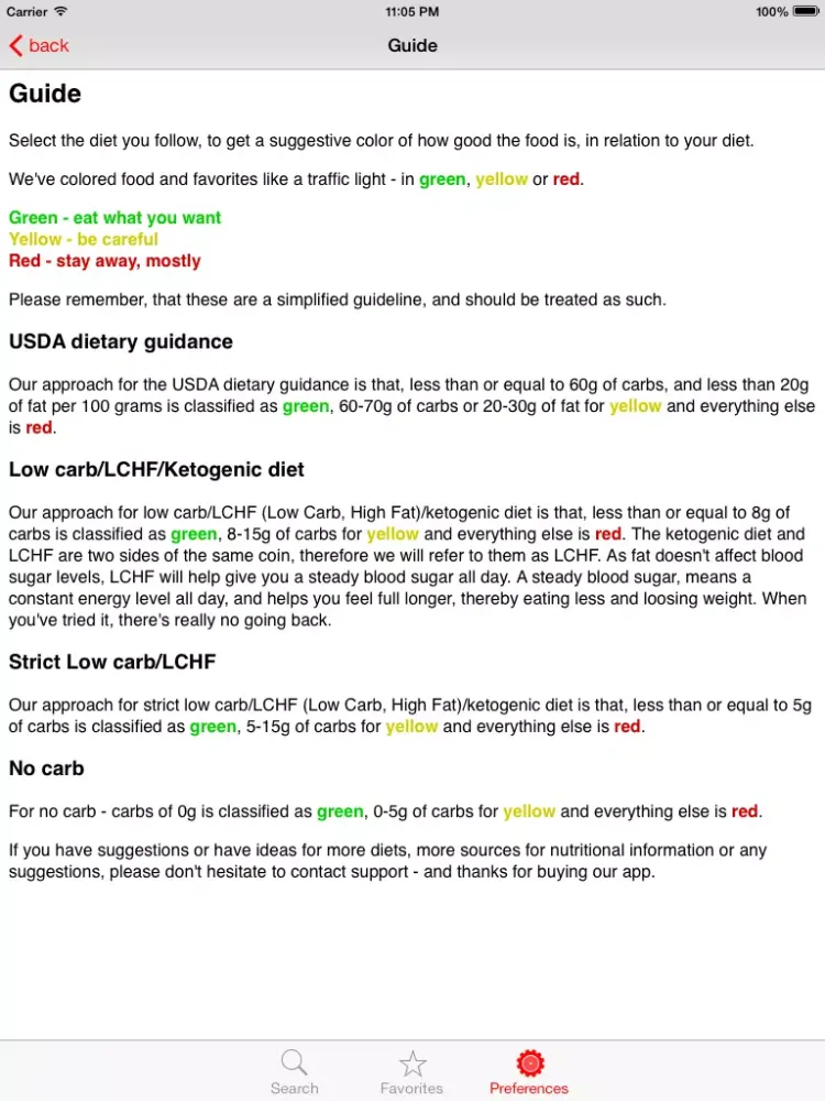 Diet Signal - LCHF/ketogenic/low carb food guide iPad  Screenshots