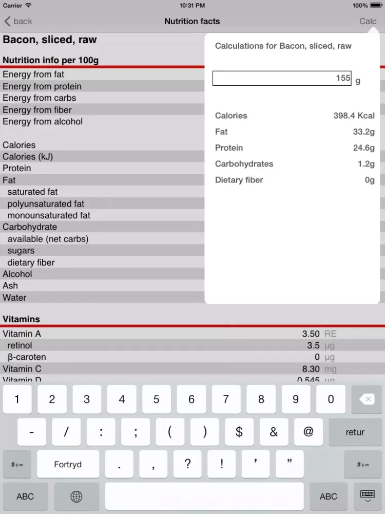 Diet Signal - LCHF/ketogenic/low carb food guide iPad  Screenshots
