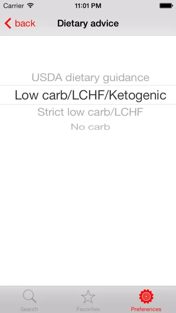Diet Signal - LCHF/ketogenic/low carb food guide Screenshots