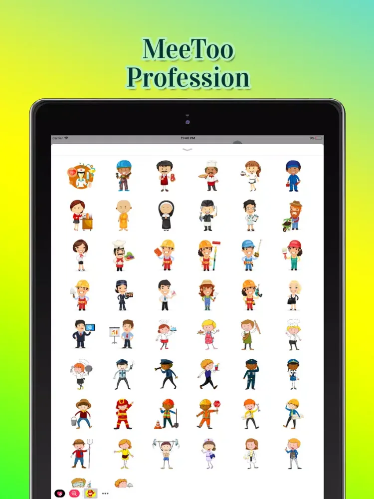 MeToo Profession Stickers iPad 应用截图
