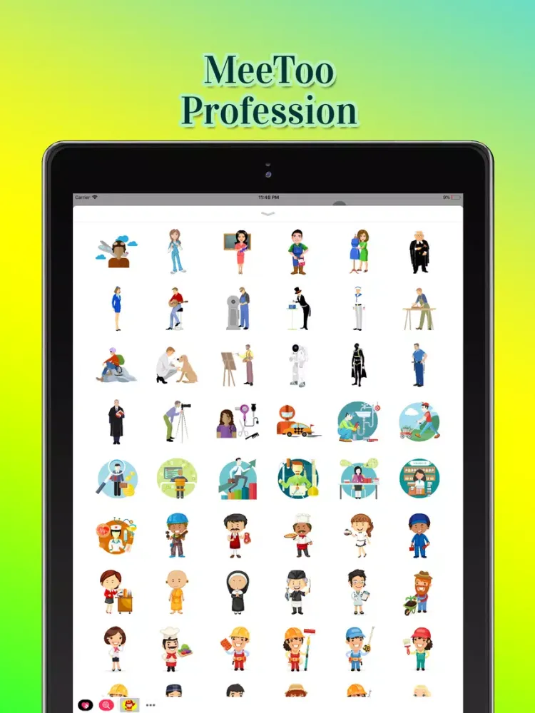 MeToo Profession Stickers iPad 应用截图