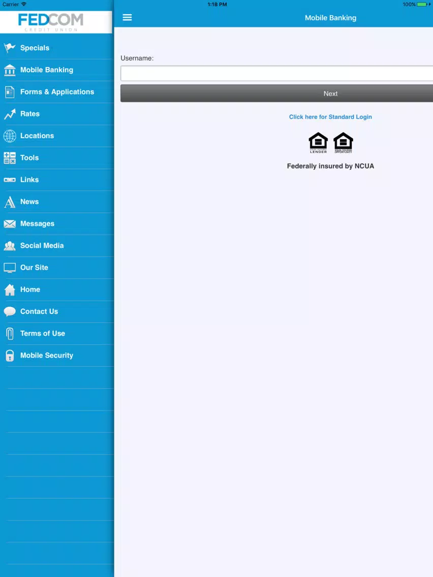 ภาพหน้าจอของ FEDCOM iPad 