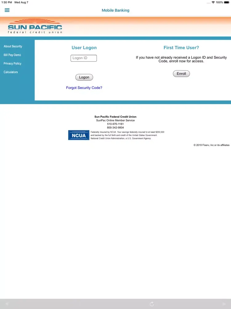 Sun Pacific FCU iPad  سکرین شاٹس