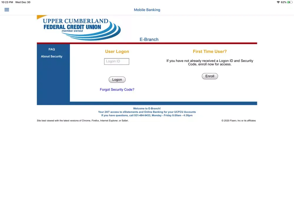 Upper Cumberland FCU iPad  Screenshots