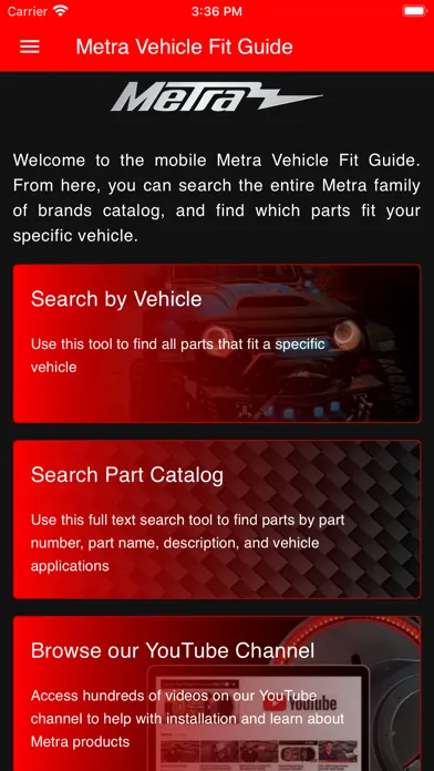Metra Vehicle Fit Guide Screenshots