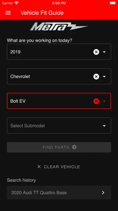 Metra Vehicle Fit Guide Screenshots