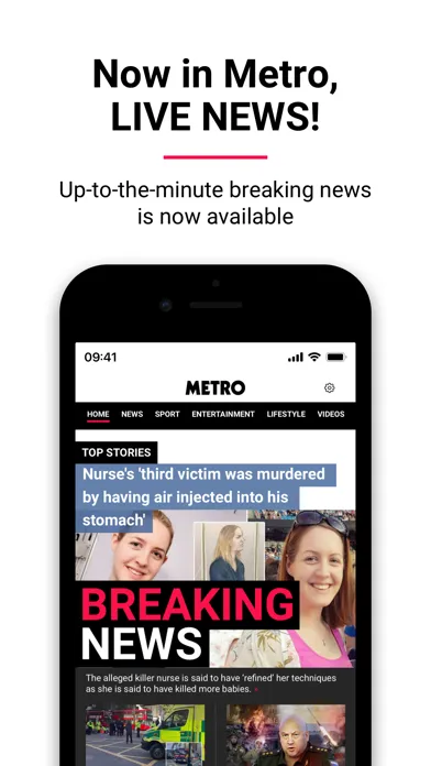 Capturas de pantalla de Metro: World and UK news app