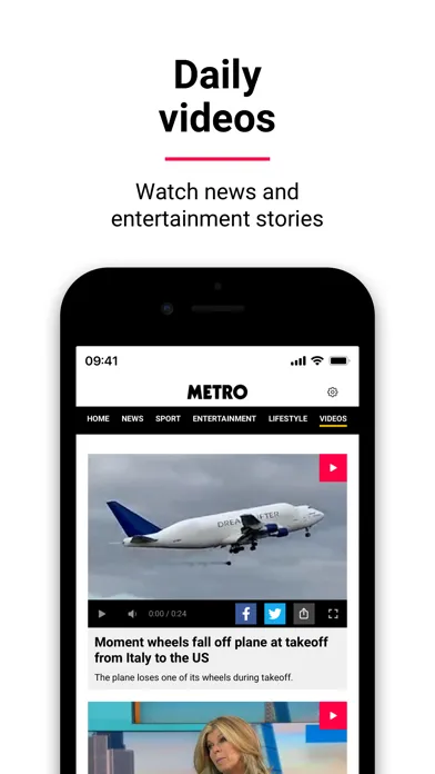 Capturas de pantalla de Metro: World and UK news app