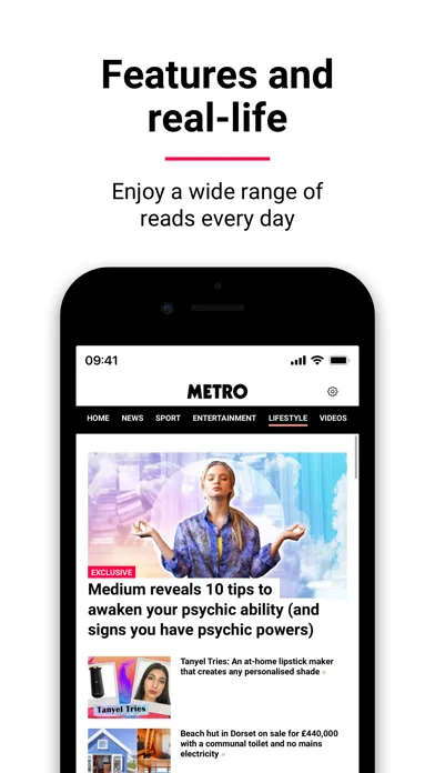 Capturas de pantalla de Metro: World and UK news app