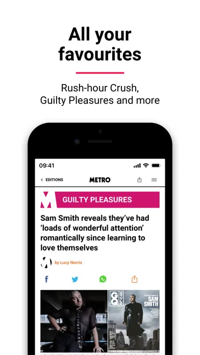 Capturas de pantalla de Metro: World and UK news app