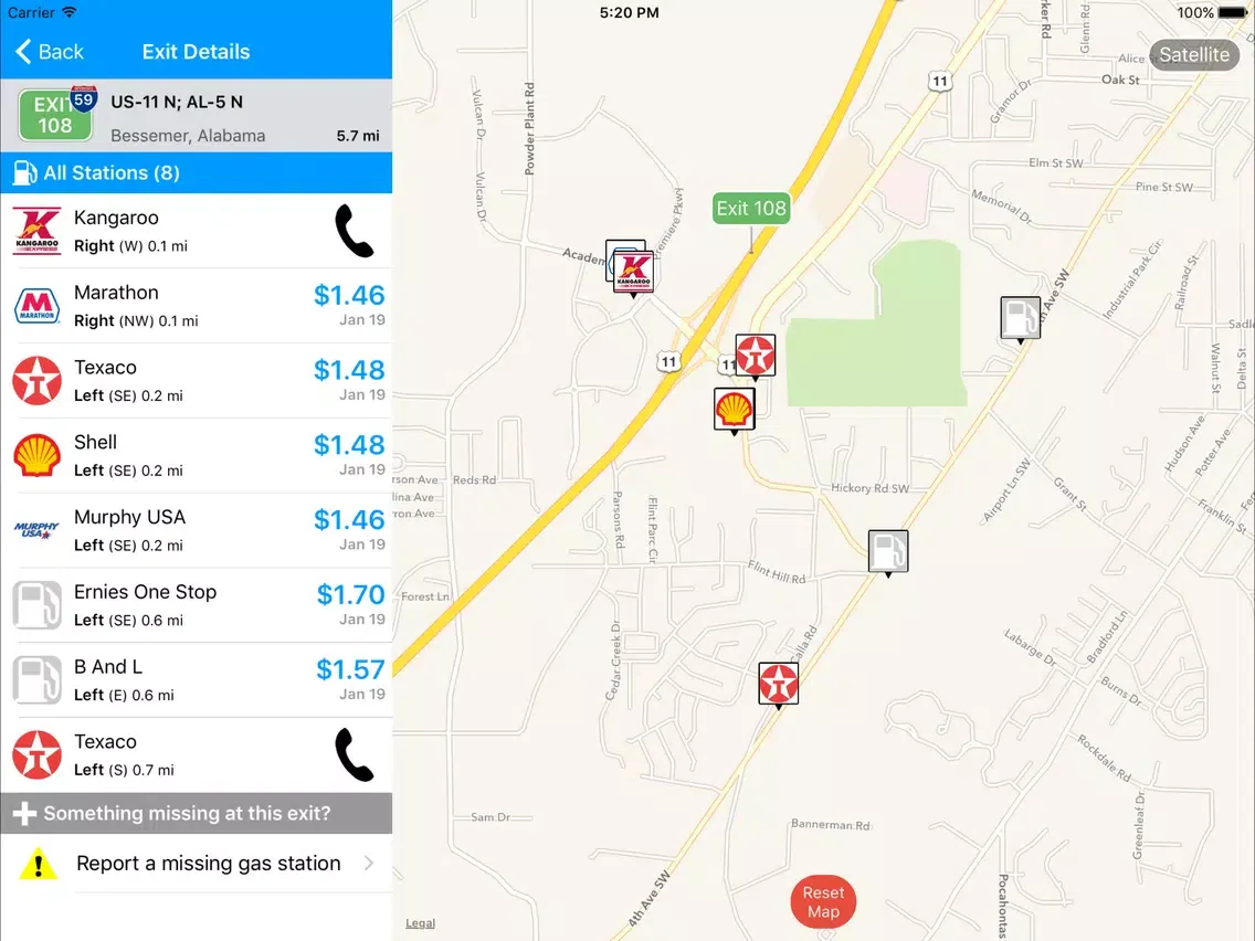 Скриншоты iExit Gas: Cheapest Gas Prices By Interstate Exit iPad 