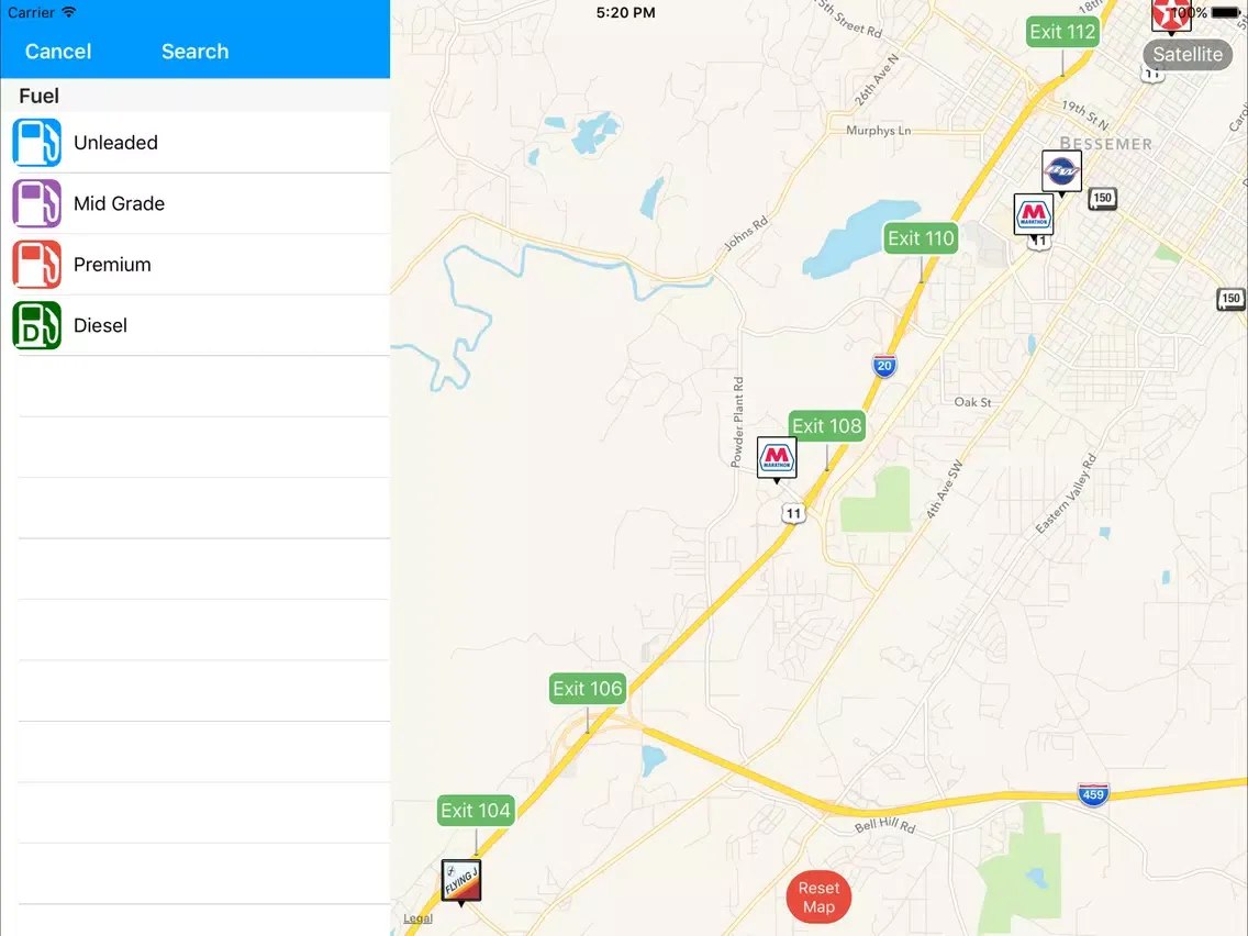 Скриншоты iExit Gas: Cheapest Gas Prices By Interstate Exit iPad 