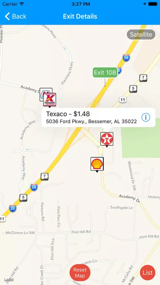 Скриншоты iExit Gas: Cheapest Gas Prices By Interstate Exit