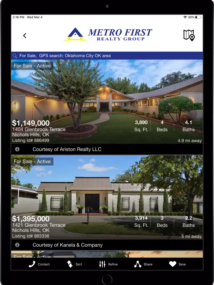 Capturas de tela do Metro First Realty Group iPad 