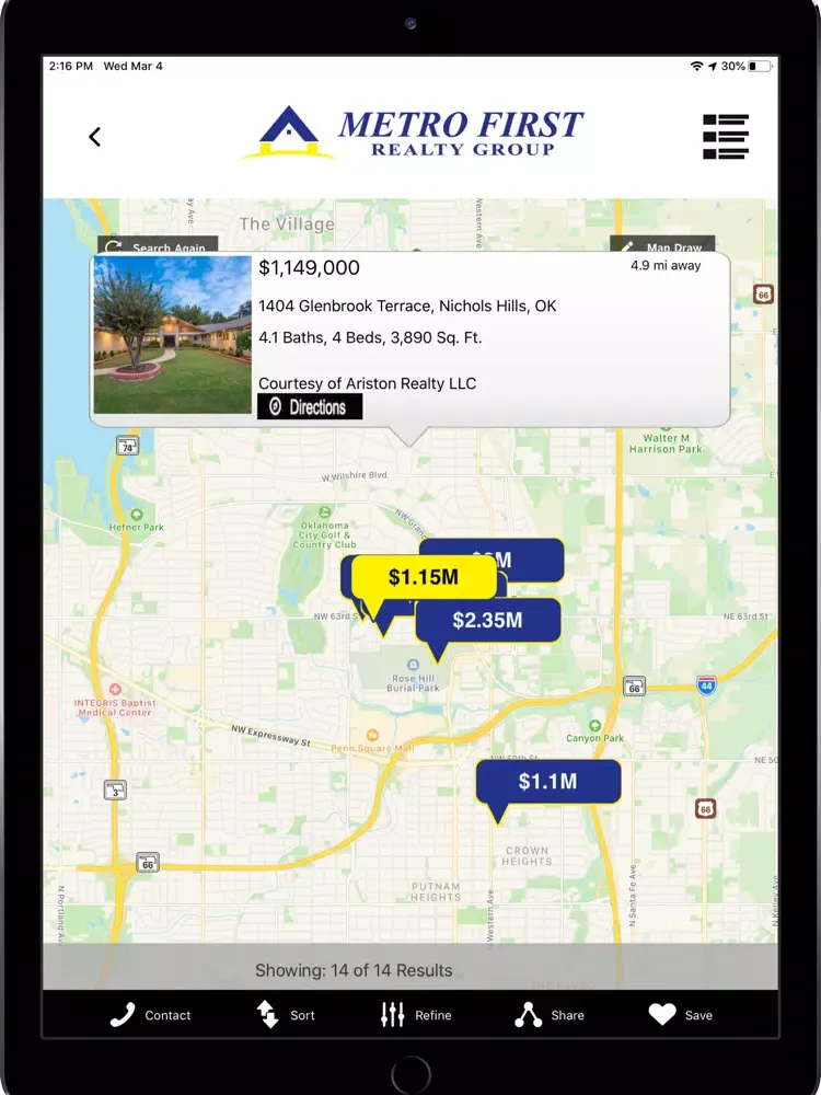 Capturas de tela do Metro First Realty Group iPad 
