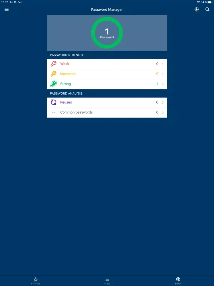 Tangkapan skrin MetroNet Password Manager iPad 