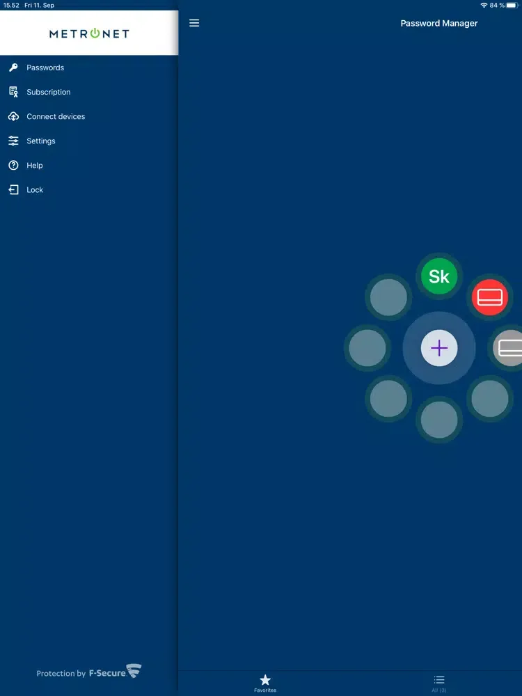 Tangkapan skrin MetroNet Password Manager iPad 