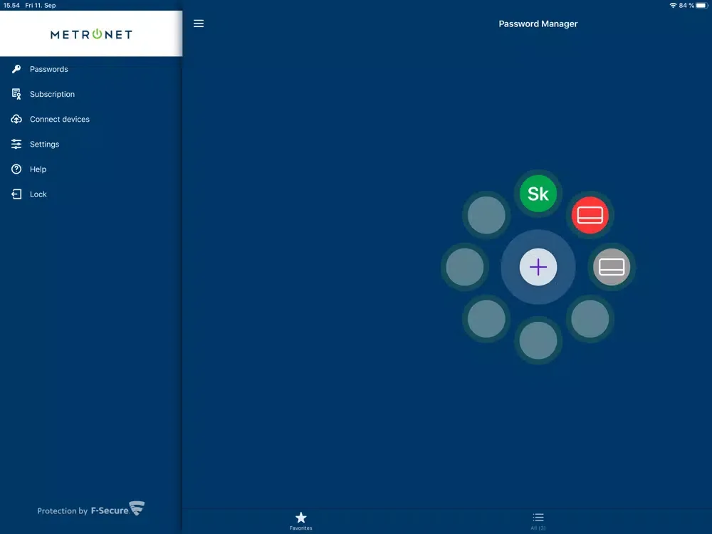 Tangkapan skrin MetroNet Password Manager iPad 