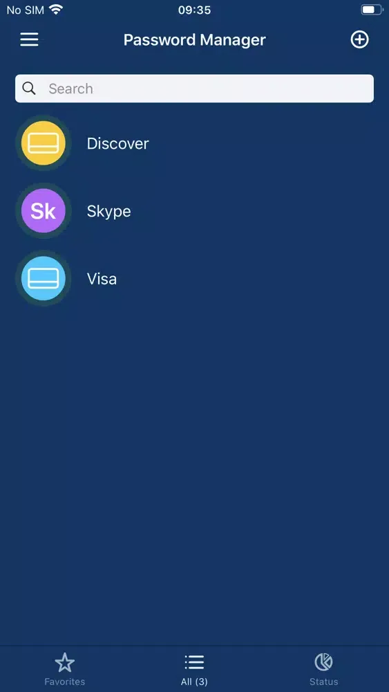 Tangkapan skrin MetroNet Password Manager