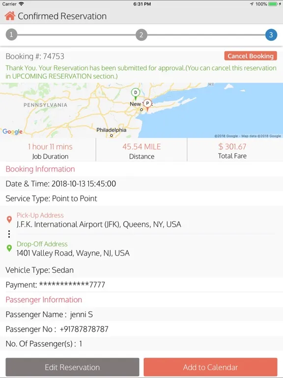 Metrowest Car Service iPad  سکرین شاٹس