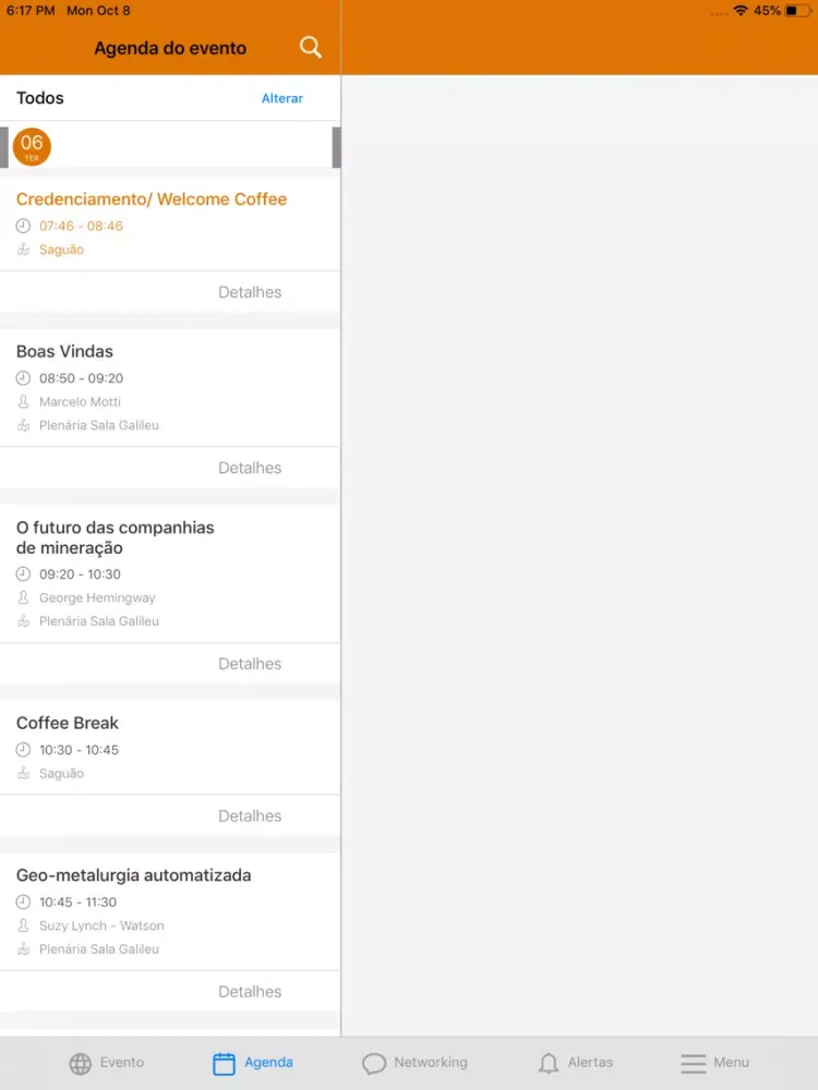 Metso Eventos iPad  Screenshots