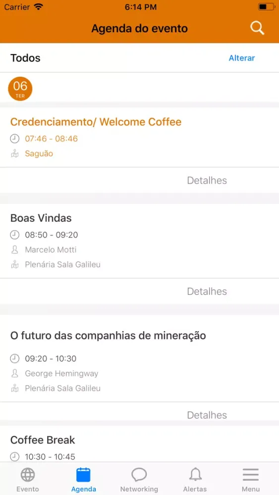 Metso Eventos Screenshots