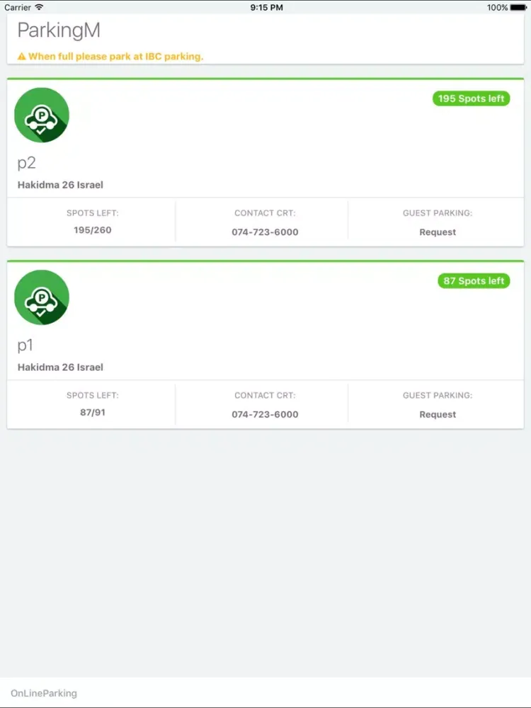 ParkingX iPad  Screenshots
