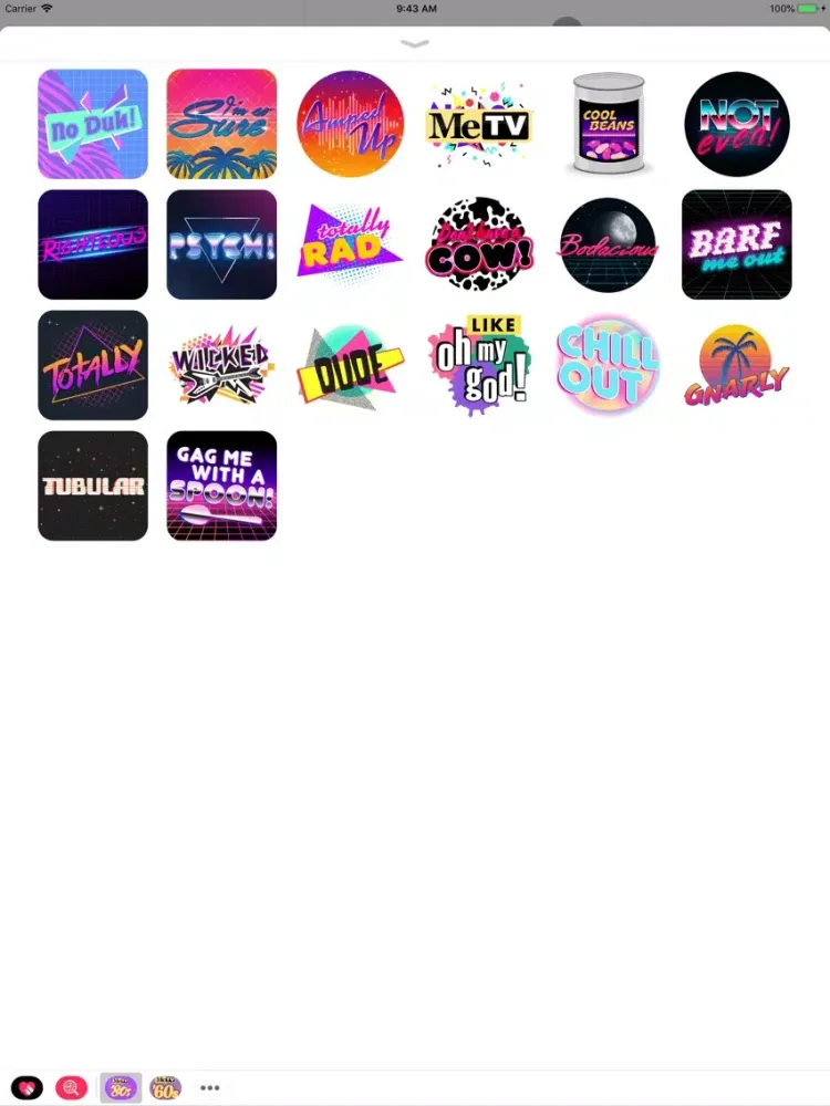 ภาพหน้าจอของ MeTV's '80s Slang iPad 