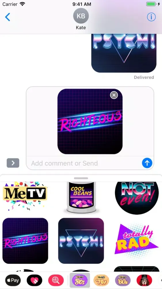 ภาพหน้าจอของ MeTV's '80s Slang