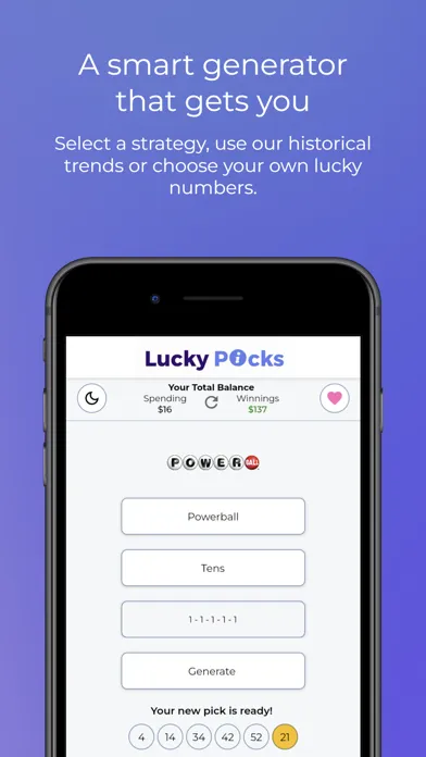 Captures d'écran de Lucky Picks - Lottery Advisor