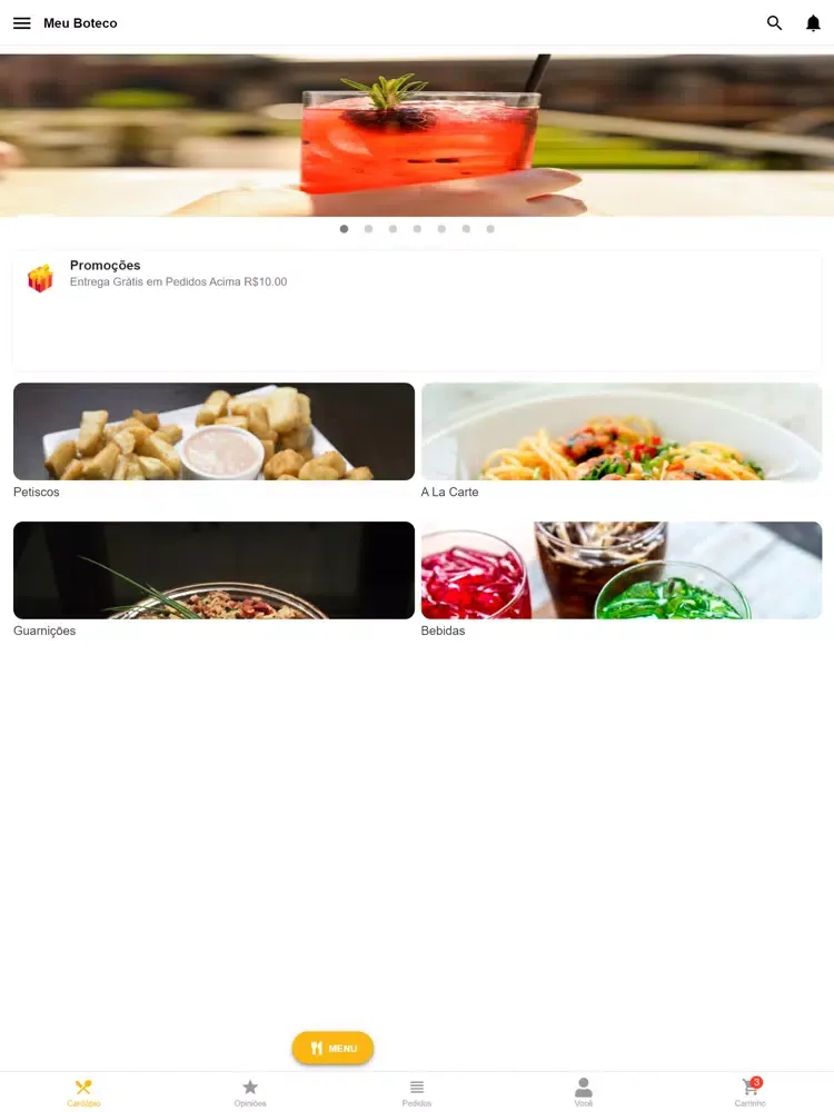 Capturas de tela do Meu Boteco Oficial iPad 