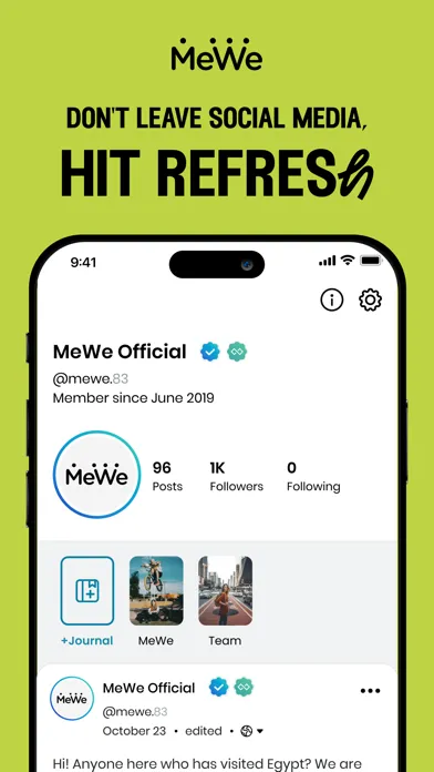 MeWe Network Ekran Görüntüleri