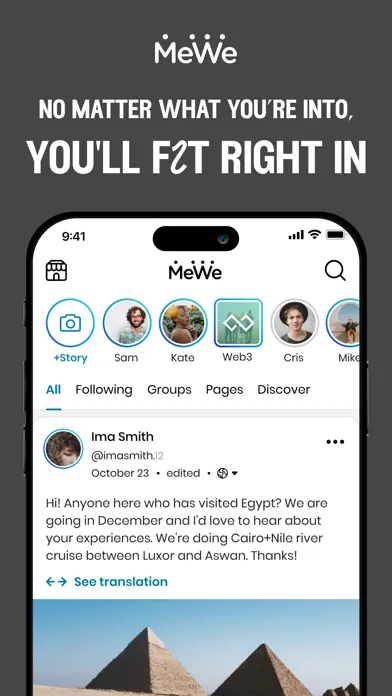 MeWe Network Ekran Görüntüleri