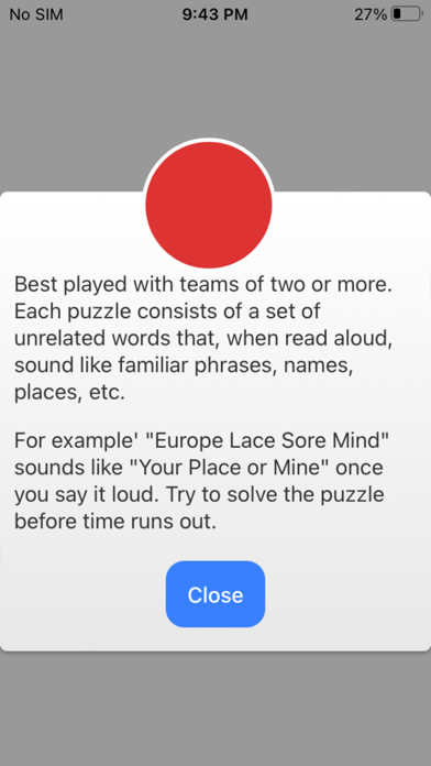 Tangkapan layar Gibberish Game
