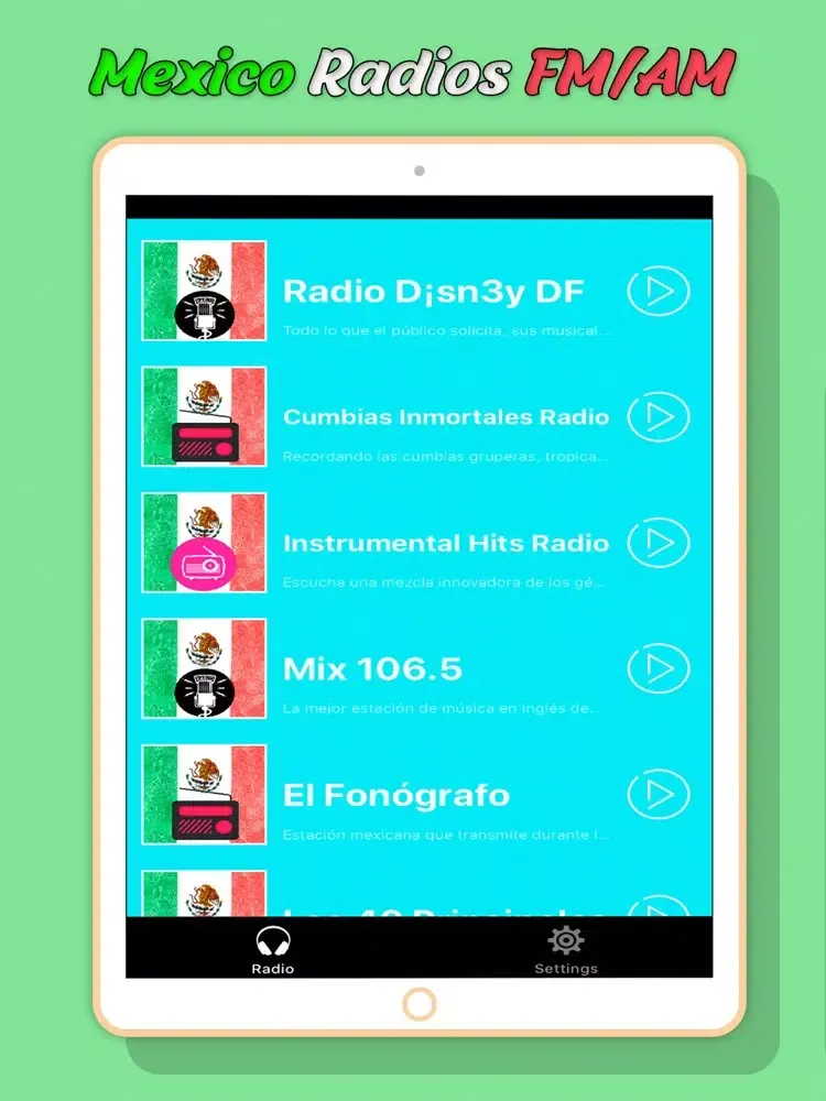 Mexico Radios FM/AM en Vivo iPad 应用截图